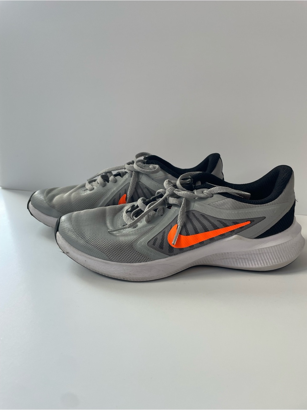 Nike Kids Gray and Orange Sneakers